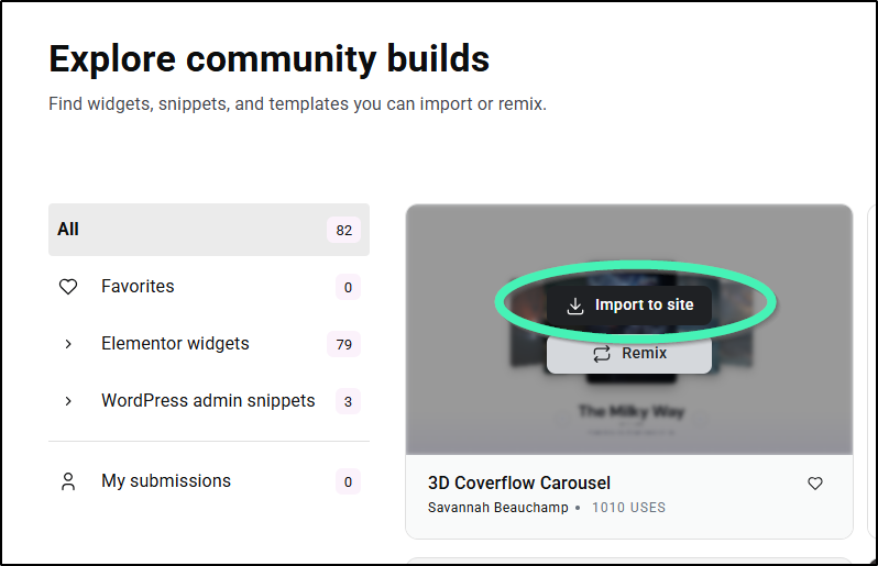 import to site