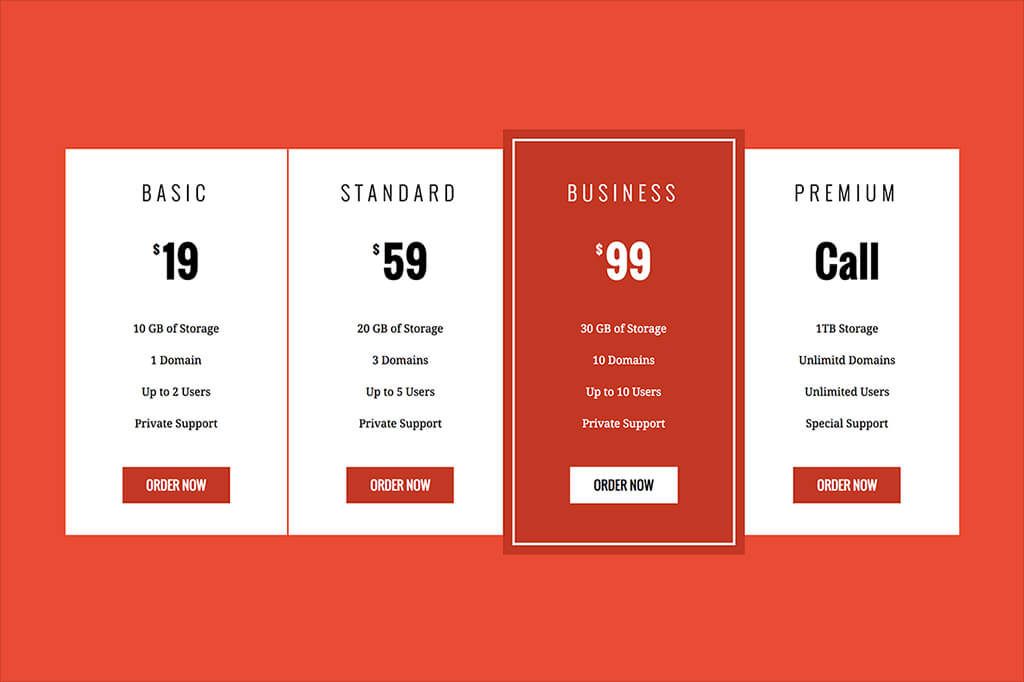 10 Unique Pricing Table Examples For WordPress Using Elementor