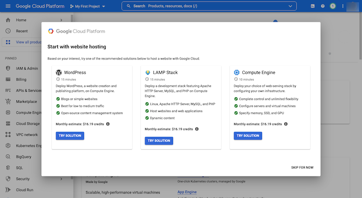 9 google cloud platform get started ¿Qué es el alojamiento de Google Cloud para WordPress? 9