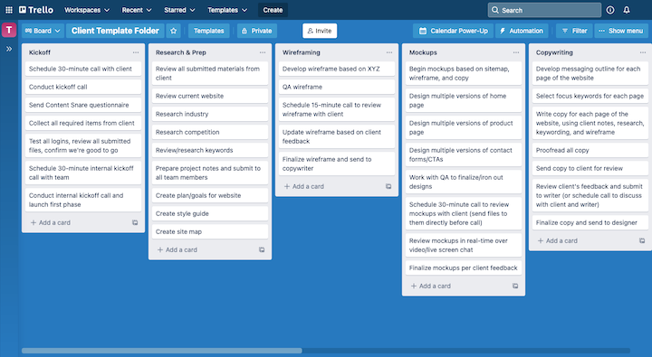 2 trello web design project template Como Criar um Fluxo de Trabalho de Design Web: Um Guia Completo 2