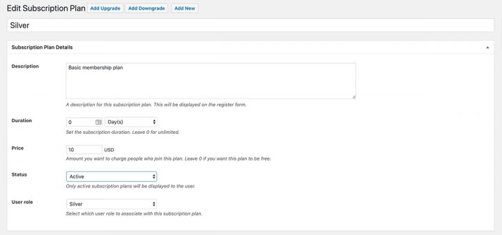 Creating Membership plans