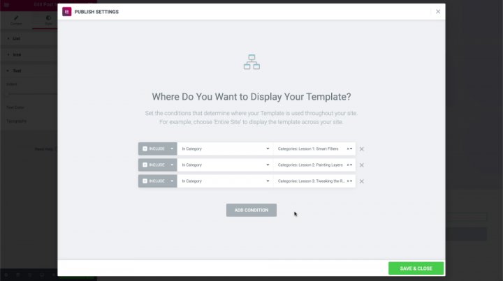 Setting-template-conditions-triggers-elementor-wordpress-course