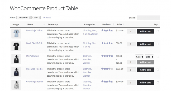 WooCommerce-Product-Table