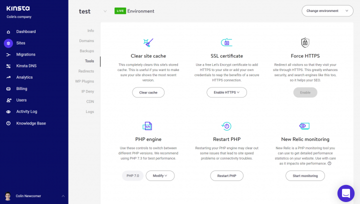 kinsta-hosting-dashboard