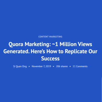 quora marketing - one million views generated