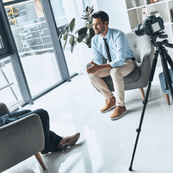 stock image of an interview