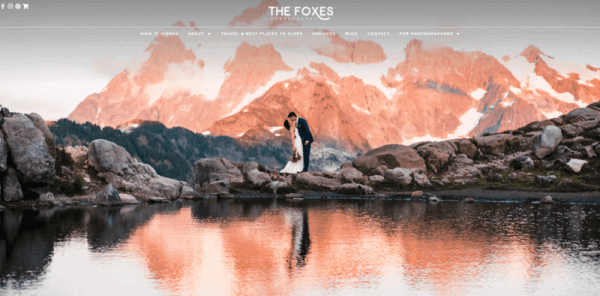 a screenshot of the The Foxes Photography website. 