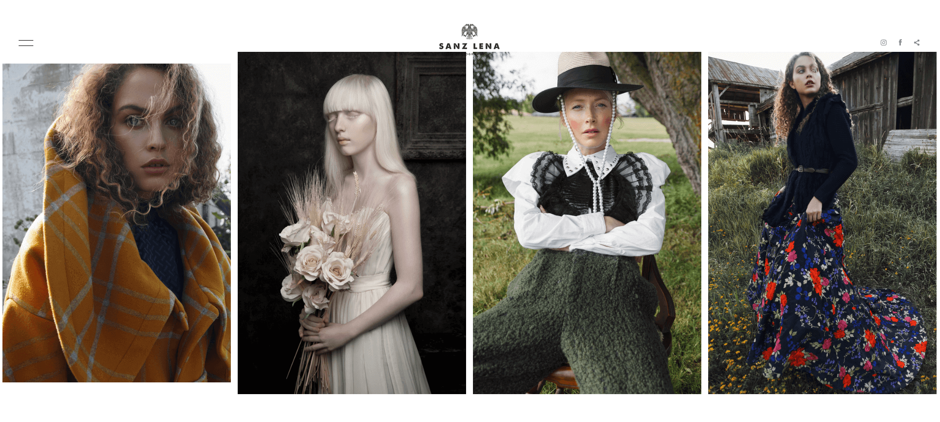 a screenshot of the Sanz Lena website.