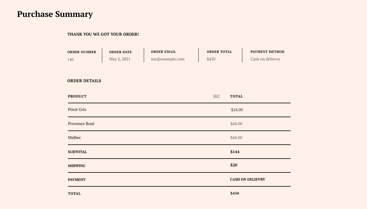 Purchase Summary WooCommerce Builder 15