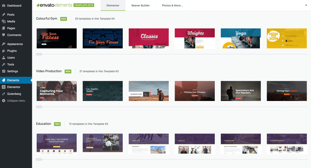 Envato Elements A Promising New Plugin For Elementor Templates Elementor
