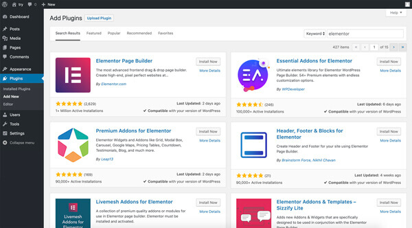 download elementor wordpress