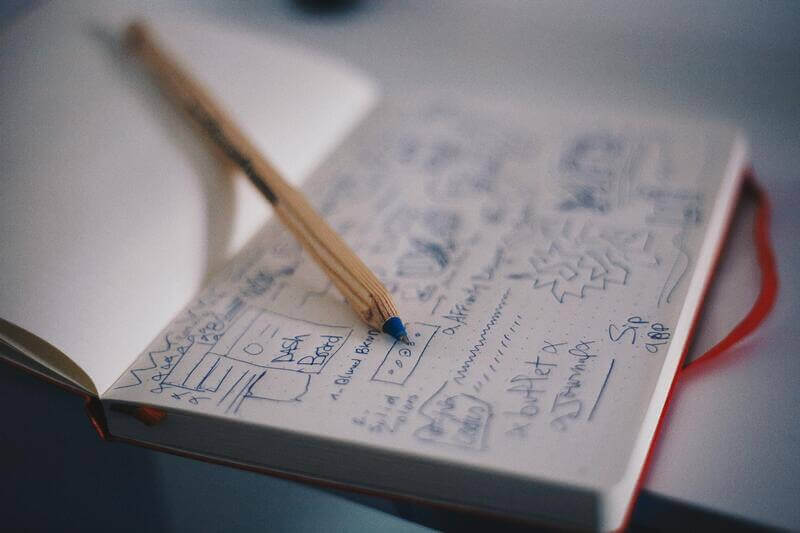 an image of a notebook filled with images.