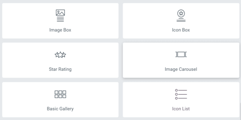 a screenshot of elementor's widgets.