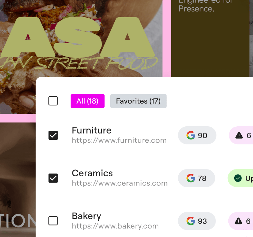 simple site management dashboard